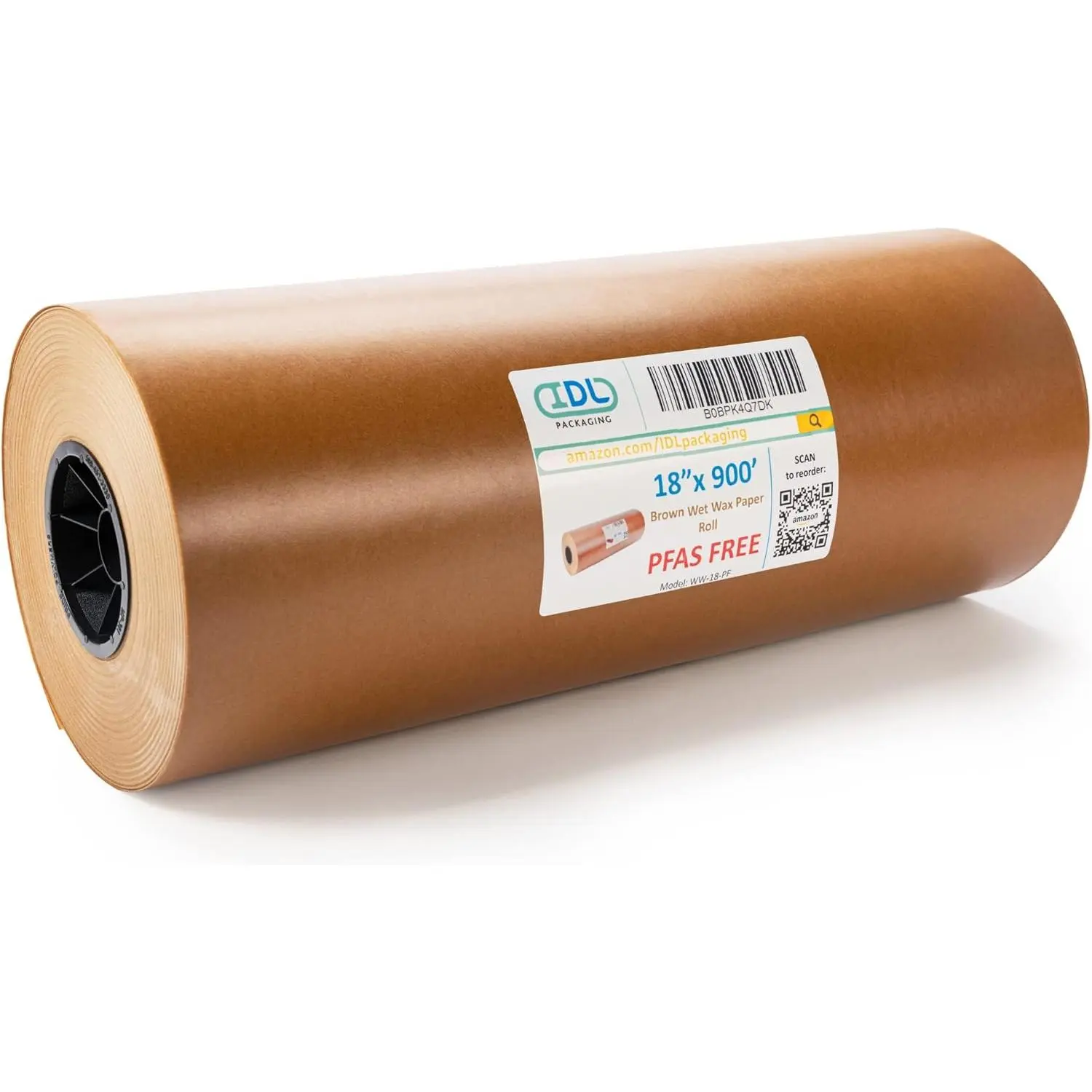 IDL Packaging 18" x 900' PFAS Free Wet Wax Paper Roll - Food-Safe Wax Water Resistant Paper - Waxed Freezer/Butcher Paper for Meat and Fish - Packing, Storing, Transportation, Freezing Food