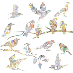 Non Adhesive Rainbow Window Clings For Glass Window Decals To Prevent Bird Strikes Anti Collision Window Bird Stickers 2 Sheets Hummingbird Style