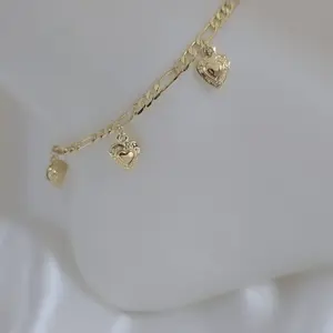 Brazalete para el pie 434 Gold plated con colgantes