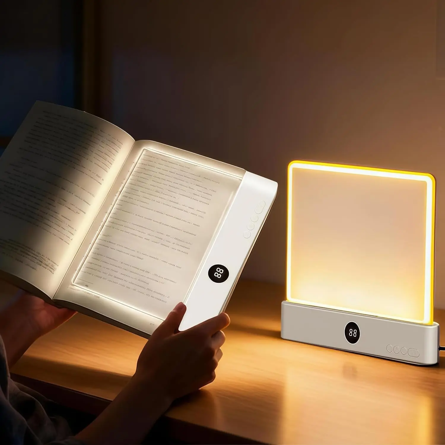 Flat Book Light, Rechargeable LED Reading Light for Reading in Bed at Night Flat Book Light, Rechargeable LED Reading Light for Reading in Bed at Night