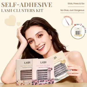 Lashterally Self-Adhesive Lash Cluster Kit 3 Styles Glue-Free Easy Removal Natural Lashes 10mm/12mm/14mm Lightweight 24+ Secure Hold 72/90/110/120 Eyelashes Clusters for Flawless Makeup - Cosmetic