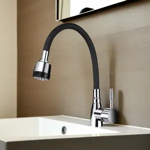 Stainless Steel Kitchen Pull-Out Cold Hot Water Faucet, Extendable Rotating Sink Basin Dishwasher Splash Proof Tap, Pull Down Faucet