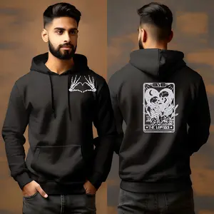 Tarot Card Lovers Design Sweatshirt, Gothic Skeleton Love Print, Unisex Cozy Sweatshirt, Unique Graphic Top, Perfect Gift Idea