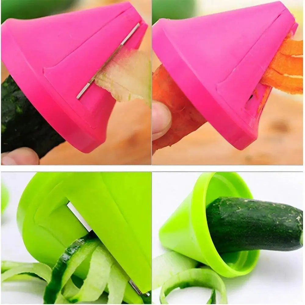Multi-functional Spiral Vegetable Slicer: Rust-Resistant, Dishwasher Safe & Easy Clean. Perfect for Potatoes, Carrots, Cucumbers & Zucchini. Non-Slip Suction Base for Safe Cutting. Effortless Operation, Ideal for Healthy Meals. Must-Have Kitchen Gadget!