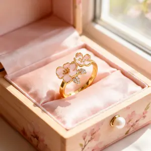 Flower Rhinestone Ring! Exquisite Trendy GF Gift for Party Daily & Holiday