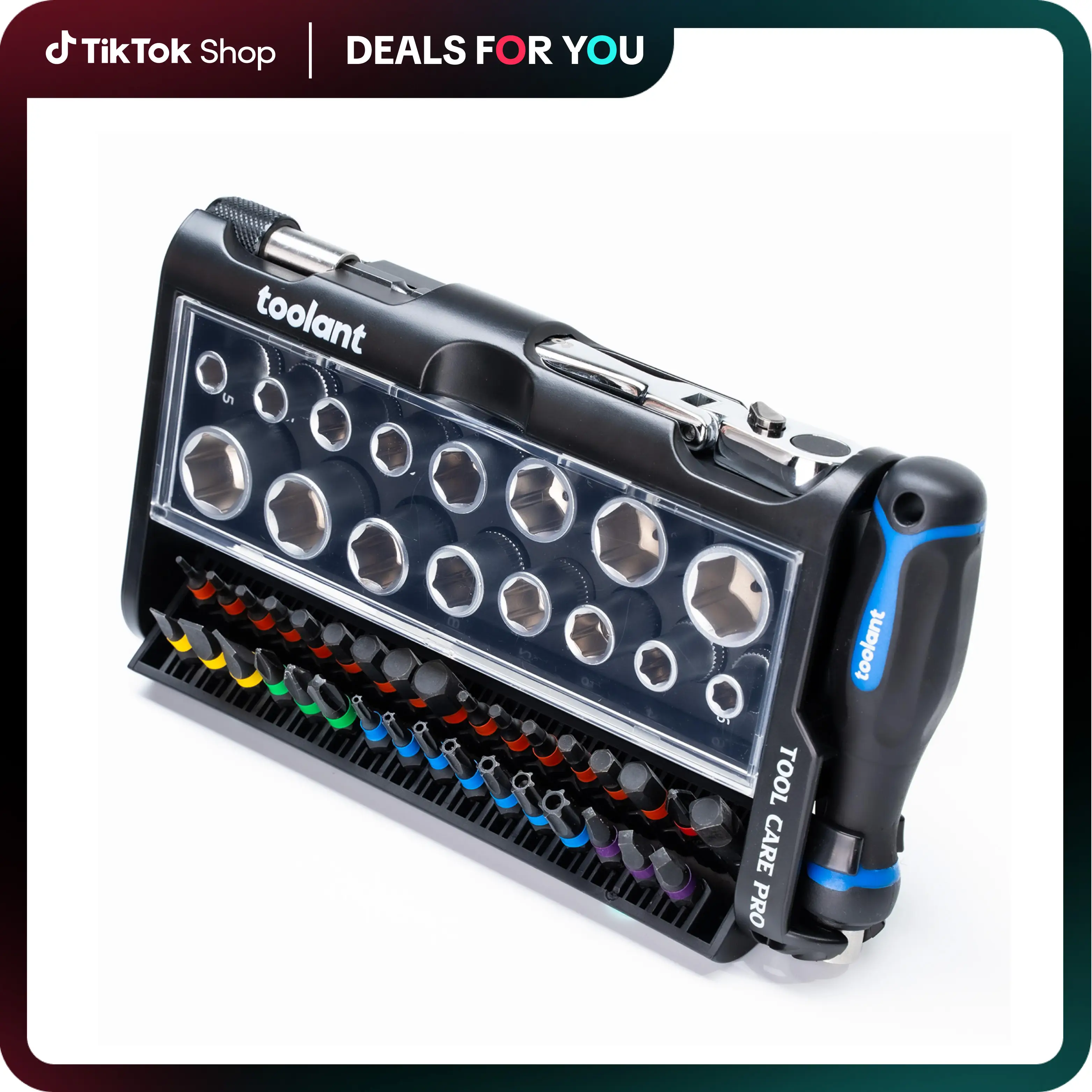 toolant Mini Ratchet Wrench Set - 52pcs with Sockets and Screwdriver Bits mini wrench for Home Improvement, Mechanic, and Automobile Repair