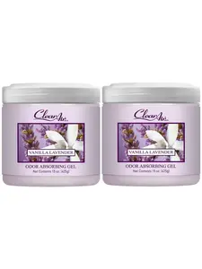 Clear Air 15oz Gel Odor Eliminator - Absorb & Remove Strong Odors from Pets, in Bathrooms, Basements, Garage, Cars, RVs & Boats - Eliminate Tough Odors with Essential Oils (Spring Rain, 2-Pack)