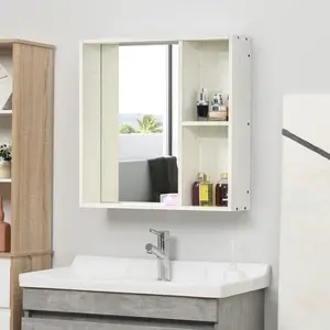 Multifunctional Bathroom Mirror Cabinet, Wall-Hanging Vanity Cabinet with Integrated Mirror for Daily Makeup, Shaving, Hair Styling, and Neatly Classifying Skincare, Medicine, and Hygiene Supplies Indoors