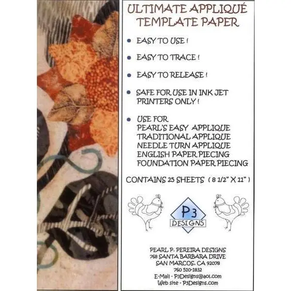 Applique Template Paper - Freezer Paper