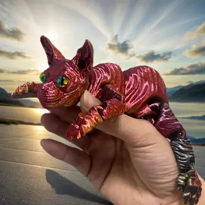 31cm/12.2in Hairless Cat 3D Printed Gift, Desktop Decoration, Cute Bookshelf Decor, Lightweight Stress Relief Figurine