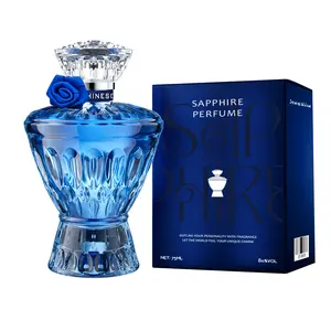 SHINESONN Unisex perfume Sapphire Elegance Cologne - Long-Lasting Fragrance for Him, Perfect Gifting Essential, 75ml Crystal Glass Bottle with Blue Rose Detail, Premium Masculine Scent for Holidays Floral Perfume Oil