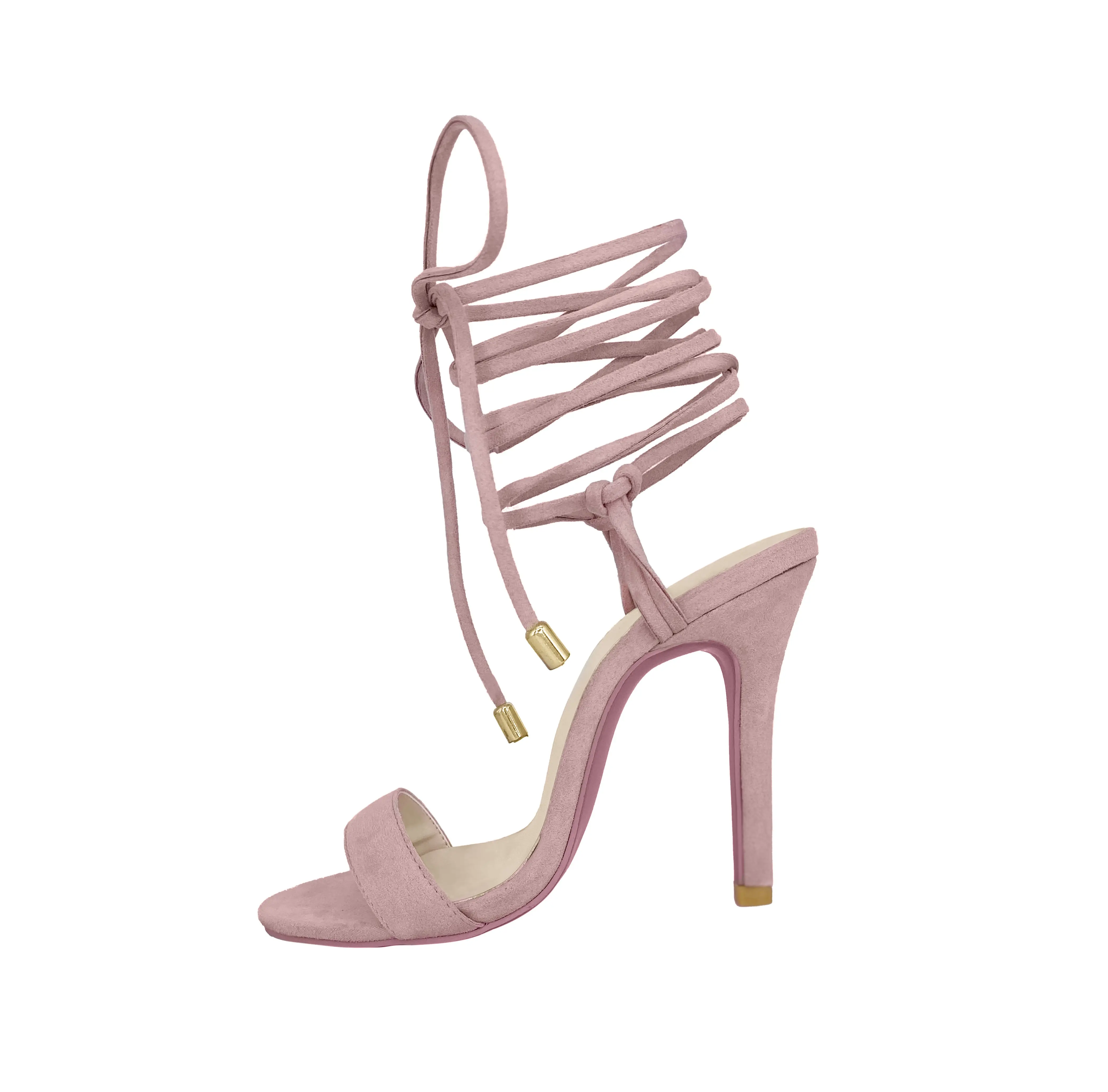 Victoria Strappy Pink Heels for Petite Feet
