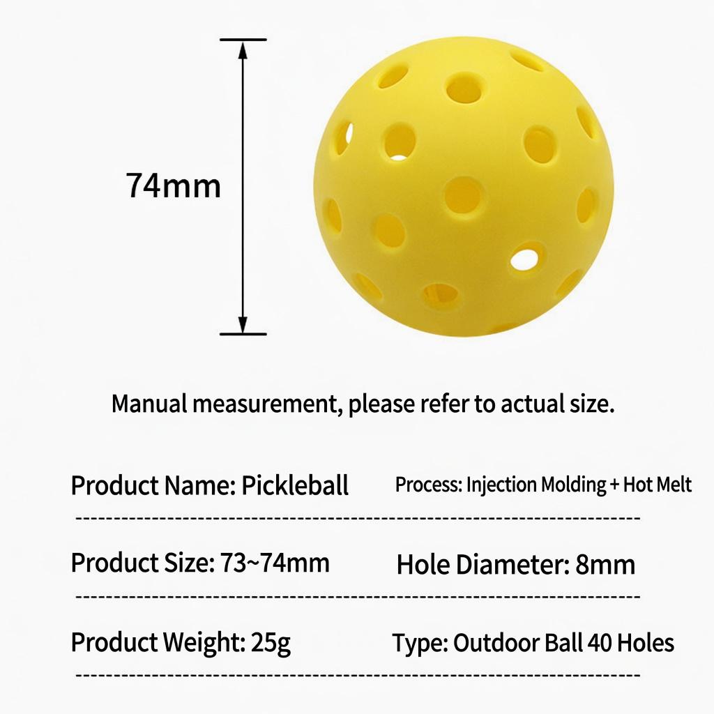 5PCS Outdoor Pickleball Balls Set, 40 Hole High Bounce Pickleballs for Beginners & Pros, Durable TPE Training Balls for Indoor Outdoor Court Games, Multi Color Sports Accessories for Practice & Competition