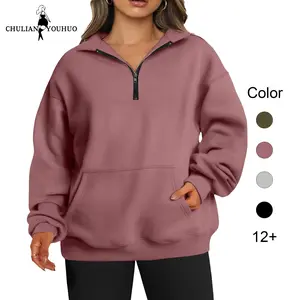 Chulianyouhuo 2026 Plus Size Casual Women's Plus Velvet and Non-Velvet Long Sleeve zip up hoodies Half-Zip Pullovers TikTokShopHolidayHaul Womenswear