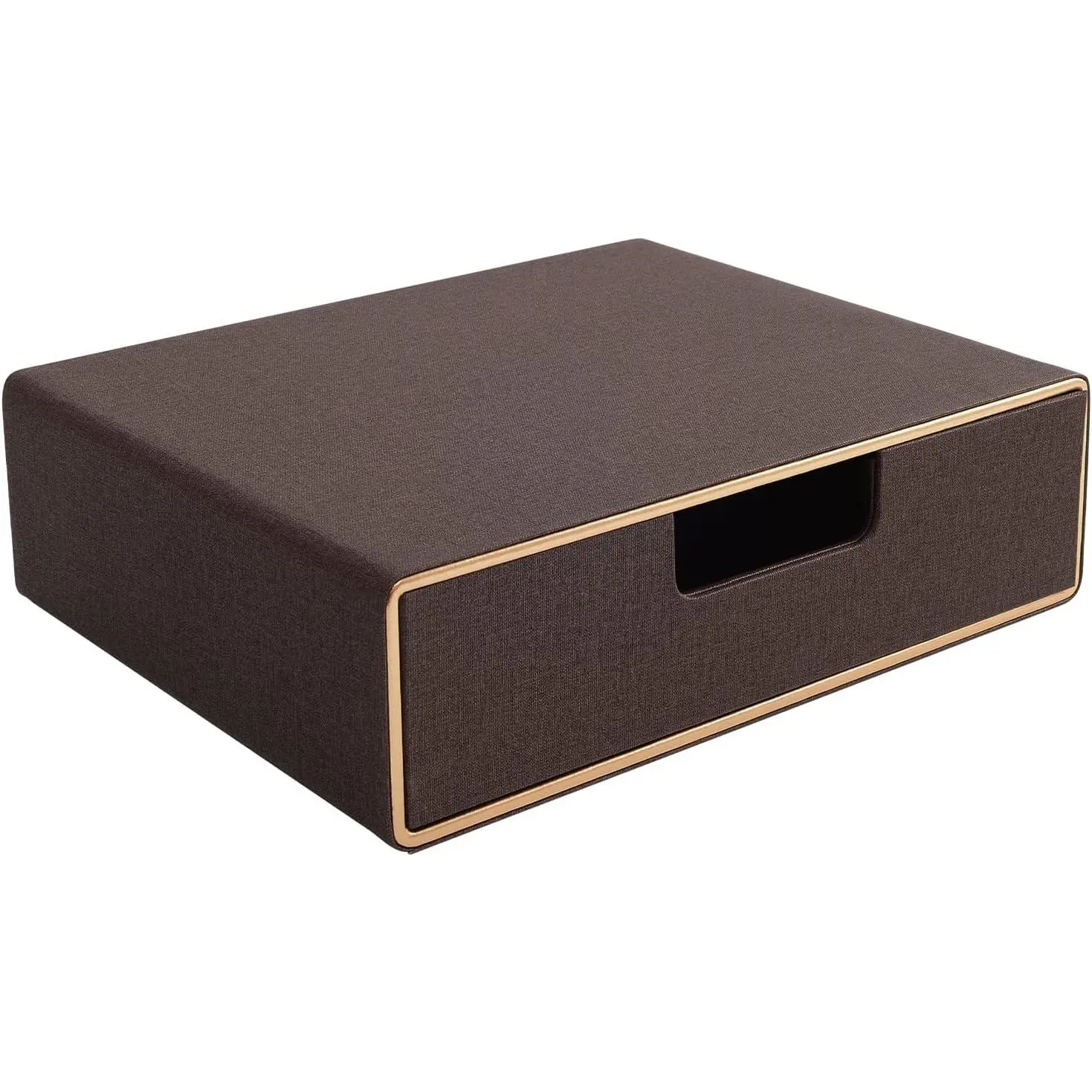 Handmade Look Faux Leather Stackable Desk Organizer Drawer with MDF Core, 13.1x10x3.7 inches Document Sorter for Office Desk Accessories & Letter-Size/A4 Paper Storage, Anyone Who Wants To Add Personality To Desk Organization