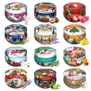 Christmas 2024 Ornament Christmas Gift Sets, Primevolve Scented Candles of 12 Bulk Home Aromatherapy Candles with Fragrances, Gifts for Women, Candlelight Dinner Spa Bath Decor Flower candles festive ornament mom christmas Scented Soy Jar Candles Gift Set