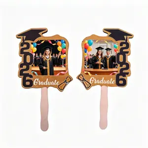 12 Pieces 2026 Graduation Themed Hand Fans, Double-Sided Graduation Party Photo Props, Blank DIY Photo Frame Fans, Graduation Party Souvenirs