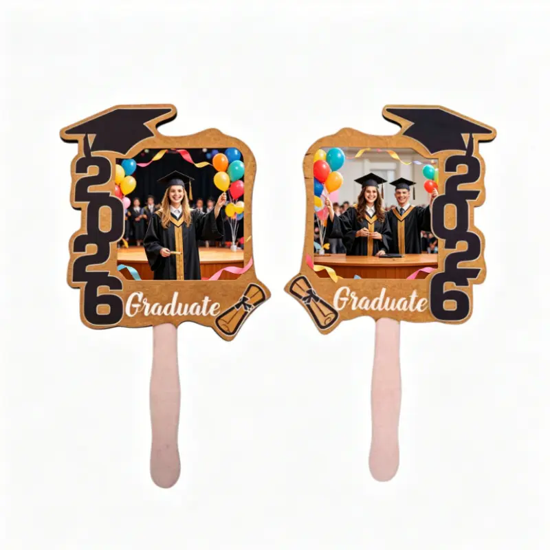 12 Pieces 2026 Graduation Themed Hand Fans, Double-Sided Graduation Party Photo Props, Blank DIY Photo Frame Fans, Graduation Party Souvenirs，Graduation Decorations 2026,Graduation Gifts