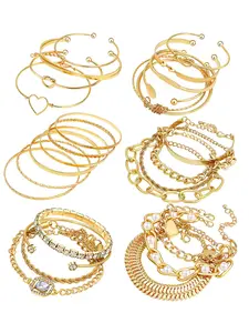 Women's Bangle Set, Multi-Layer Open Cuff Bracelets, Adjustable Cuban Chain Tennis Bracelet Combo, Elegant Luxury Jewelry
