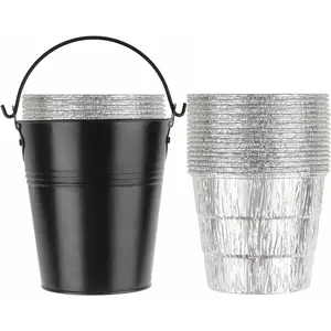 15-Pack Liners & Replacement Traeger HDW152 Drip  Bucket for Traeger 20/22/34, Pit Boss, etc Pellets  (Black 15)