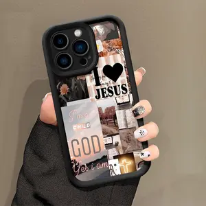 God Jesus Pattern Phone Case , Soft Silicone , Fully Protected and Shockproof For iPhone 17 16 15 Pro Max 14 16Pro 13 12 11 XSMAX Plus Mini Air 17E Girl Women Cover