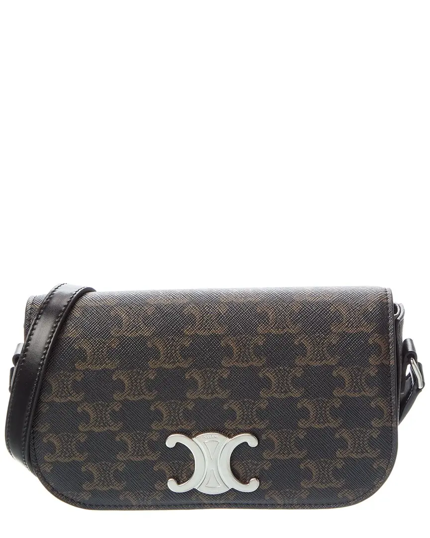 CELINE Small Triomphe Canvas & Leather Crossbody