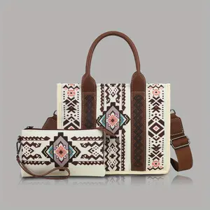 [Vintage Boho Handbag] Boho Vintage Women Handbag, Travel Tote Bag - With Adjustable Strap, Clutch Zipper Pouch For Women
