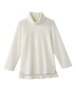 Women's Open Back Textured Turtleneck Top