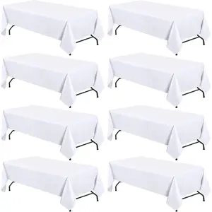 WEALUXE  Table Cloths for 6 Foot Folding Tables, 8 Pack, 60x102 Inches