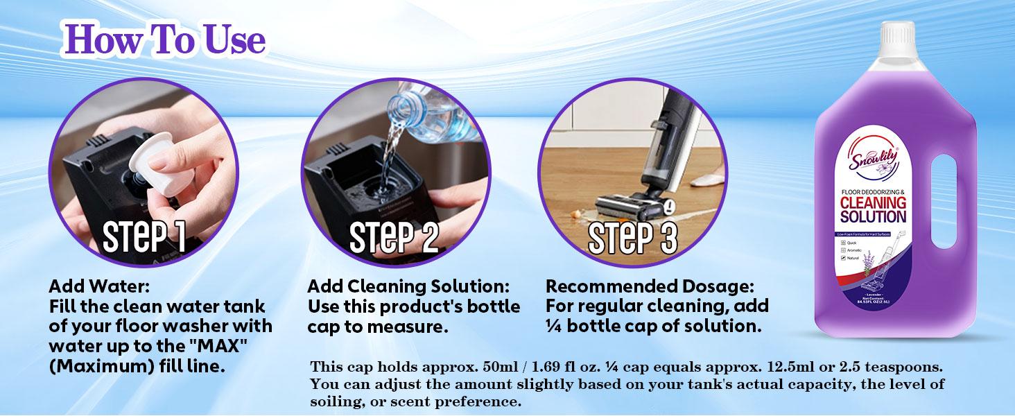 Snowlily Lavender Scented Floor Cleaner Refill, 84.53 fl oz/2.5L Concentrated Low-Foam Cleaning Solution, No Residue, Long-Lasting Fragrance, Versatile for Regular Mops & All Robot Vacuums-Cordless Floor Washers-Mop Vacuums, Home Essential Surface Cleaner