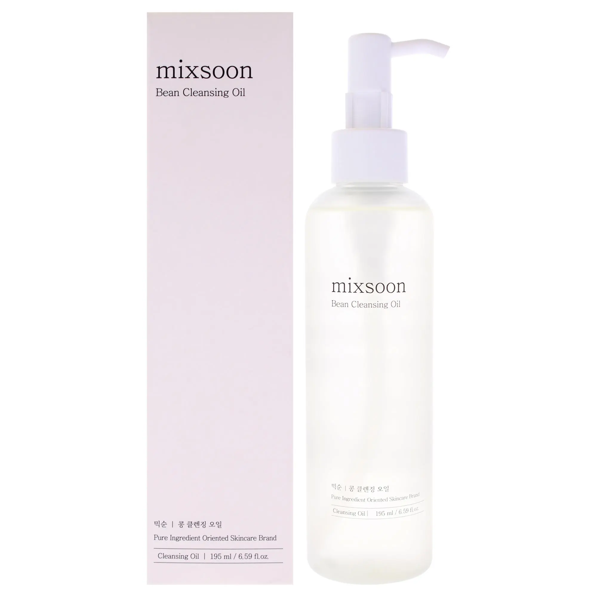 Mixsoon Bean Cleansing Oil, Unisex Facial Cleanser, 6.59 oz (195ml) Daily Face Care Products with Easy Pump Dispense