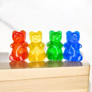 GIANT Modern Gummy Bear Decor Non Edible Resin Figurine - Handcrafted Glossy Glass-Like Finish Vibrant Translucent Colors Unique Home Décor dopamine  Add to cart Buy now whimsical  home  decor  Ornaments Decoration
