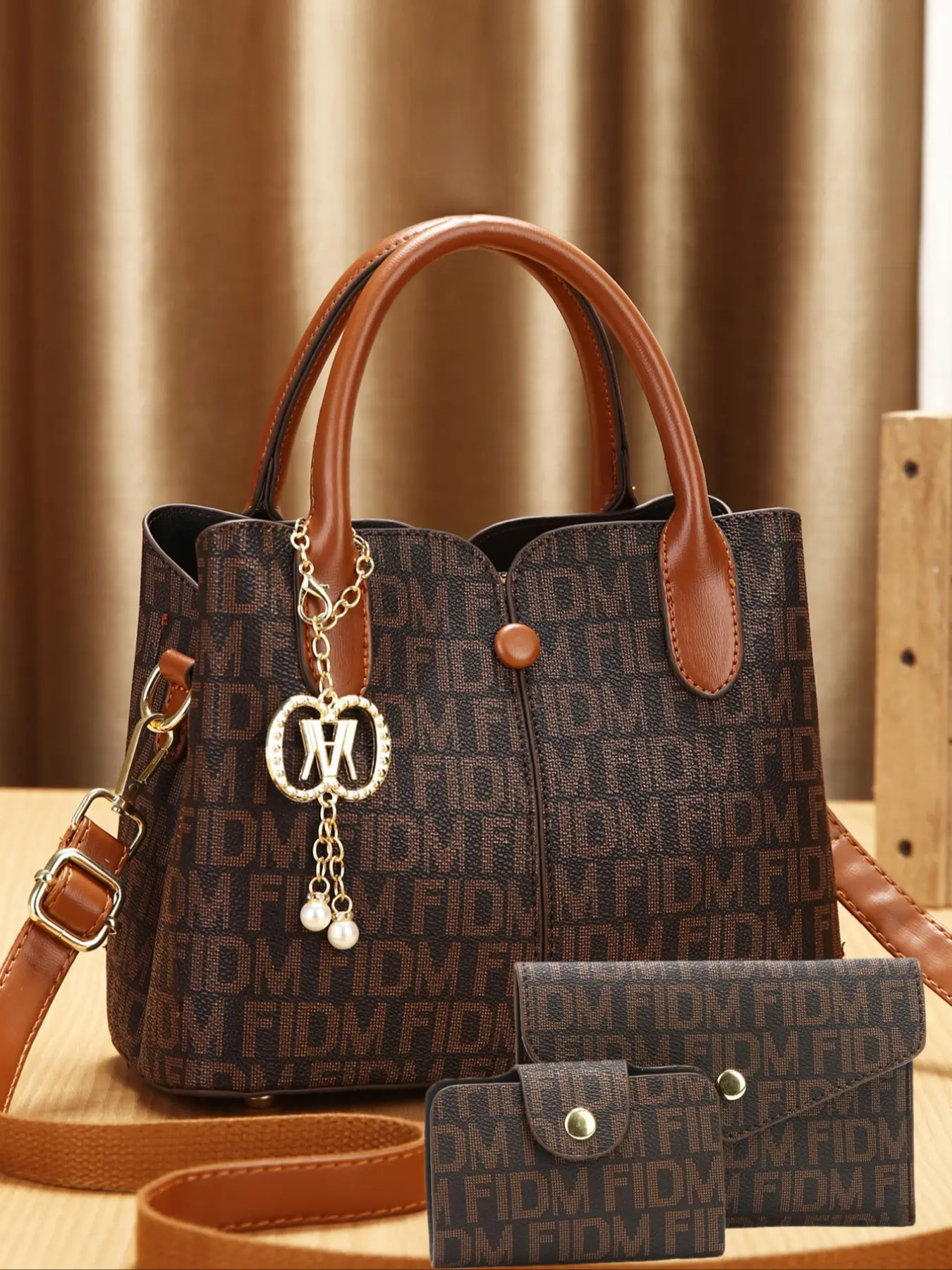 Fashionable Handbag with Charm, Casual Versatile Shoulder Bag for Women, Trendy All-match Commuter Bag for Daily Used, Handbag Sling Bag, PU Leather Handbag