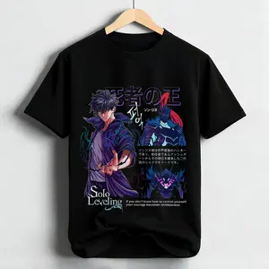 Shadow Monarch x Solo Leveling Tee – Jinwoo Awakened Form with Double-Sided Graphic in Washed Heavy Cotton | Only for True Hunters