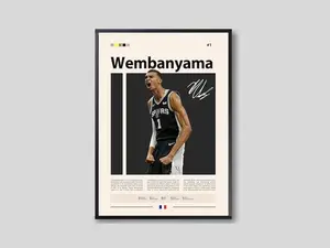 Victor Wembanyama Basketball Poster, Sports Poster, Basketball Poster, Sports Bedroom Posters, Poster Decor Room