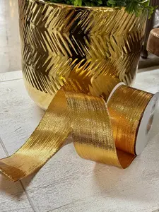 2.5 Inch By 25 Yard Copper Metallic Ribbon