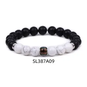 Trendy European and American Gradient Temperature-Sensitive Beads Bracelet: Amethyst, Tigereye, Galaxy, Starry Sky, Chameleon Men's Ornament
