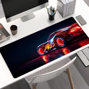 Neon Style Cars Large Gaming Mouse Pad,Aesthetic Desktop Drotection Pad,Washable Rubber Pad Non-Slip Lock Edge Multi-Size Mouse Pad Desktop Accessory Suitable For Home Office,Good Gift for Family and Friends