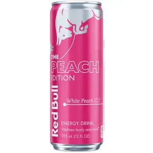5x Red Bull Summer White Peach - Energy Drink Beverage Refreshing Caffeinated Natural Caffeine Performance Boost Carbonated Soda Soft Drink Liquid Workout Focus Fitness Party Mixer Wholesale Bulk Lot Bundle Value Pack Multipack 12oz 5ct