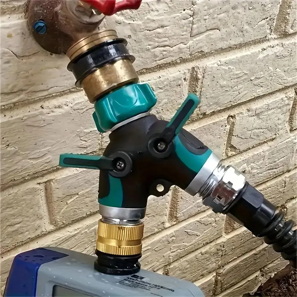Y-shaped Diversion Joint, Heavy Duty Garden Hose Diverter, Water Pipe Connector Adapter, Double Way Faucet Divert for Garden and Home Life