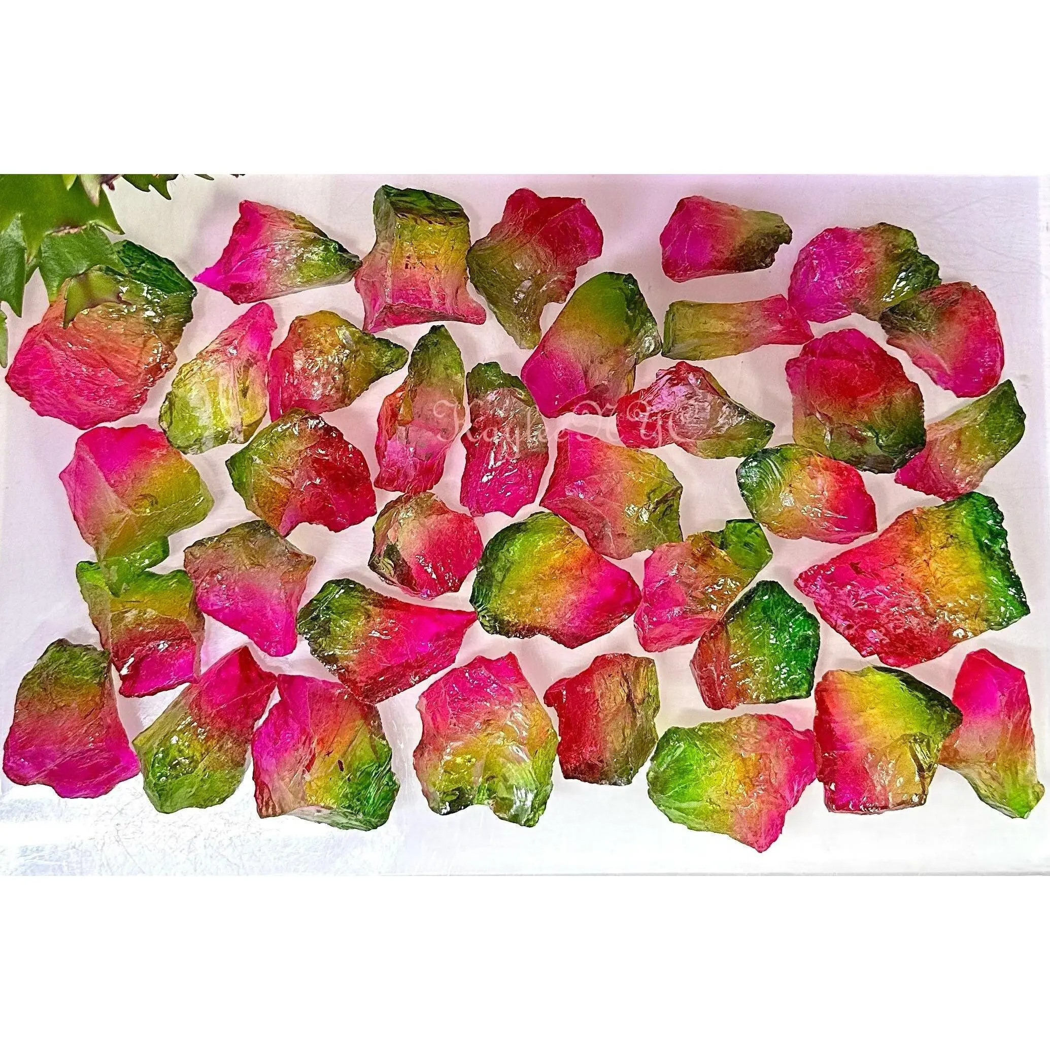 Wholesale Lot 2 Lbs Raw Rainbow Aura Quartz Crystal Nice Quality