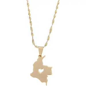 Colombia Map Pendant Necklace Map of Colombian Jewelry