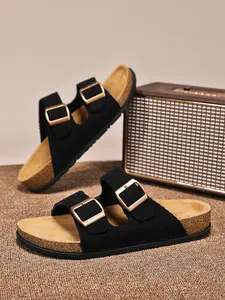 Women's Casual Slip-On Slippers, High-End Velvet Material, Retro Style, Comfortable Daily Walking Shoes, All Season Wear