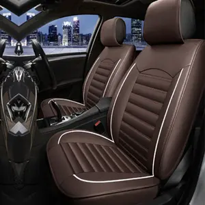 Full Set Universal Car Seat Covers Breathable Leather Automobile Seat Protection Cover Soft Automotive Covers Cushion Fit for Auto Most Truck Vans