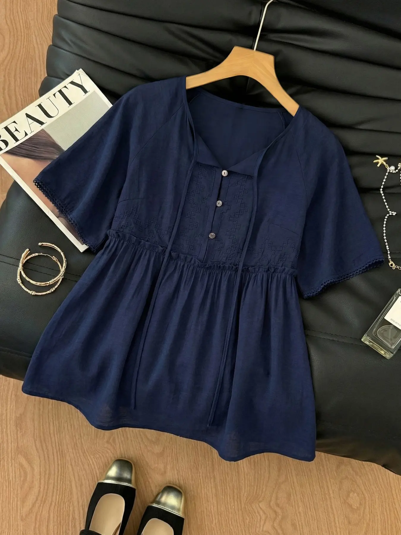 backless dress tumblr Blue Baby Doll Dress | Women`s Dresses by SOLMAR main image 0