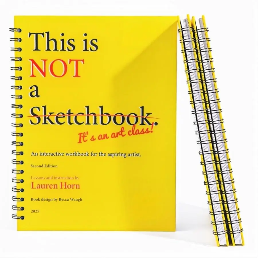 This Is Not Sketchbook It Is An Art Class, Interactive Workbook Coloring Book For The Aspiring Artist, Spiral-Bound Drawing Pad For Writing, Painting, Sketching Or Doodling