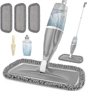 Spray Mop for Floor Cleaning - Dust & Wet Flat Mop with 3 Washable Reusable Pads and 1 Refillable Bottle for Hardwood, Laminate, Ceramic Tiles, Vinyl, and Wood