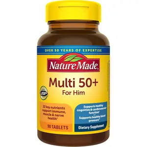 Nature Made Multivitamin for Men Over 50, Mens Multivitamins 50 Plus, Daily Nutritional Support, Nature Made Multi Vitamins, 90 Tablets, 90 Day Supply