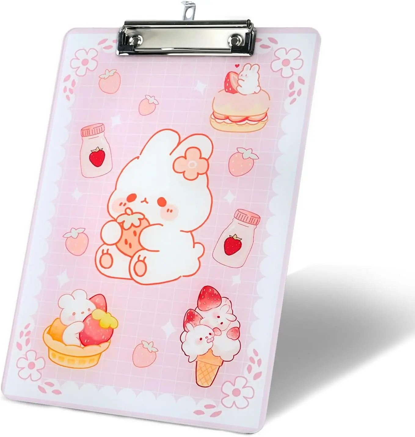 Cute Acrylic Clipboard Standard A4 Letter Size 8.5" x 12" Decorative Clip Board for Nurse Worker Office