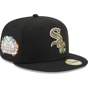 Men's Chicago White Sox New Era Black 2005 World Series Anniversary Spring Training Botanical 59FIFTY Fitted Hat